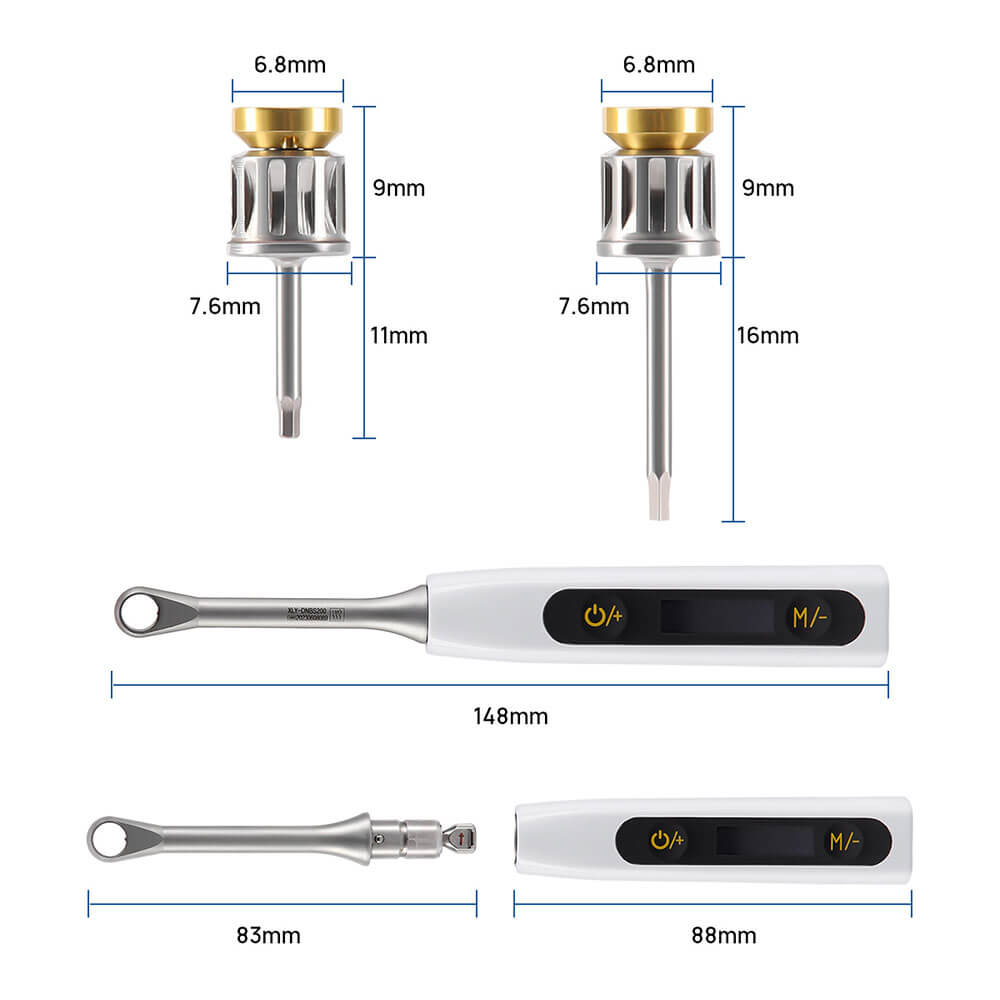 Dental Implant Colorful Electronic Torque Universal Tools Kit 16pcs Drivers With Wrench 10-50Ncm - pairaydental.com