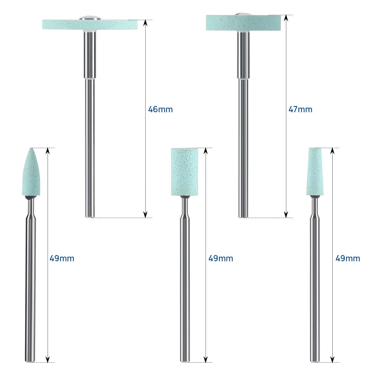 Dental Lab Ceramic Diamond Grinders HP For Porcelain Zirconia 5 Models - pairaydental.com