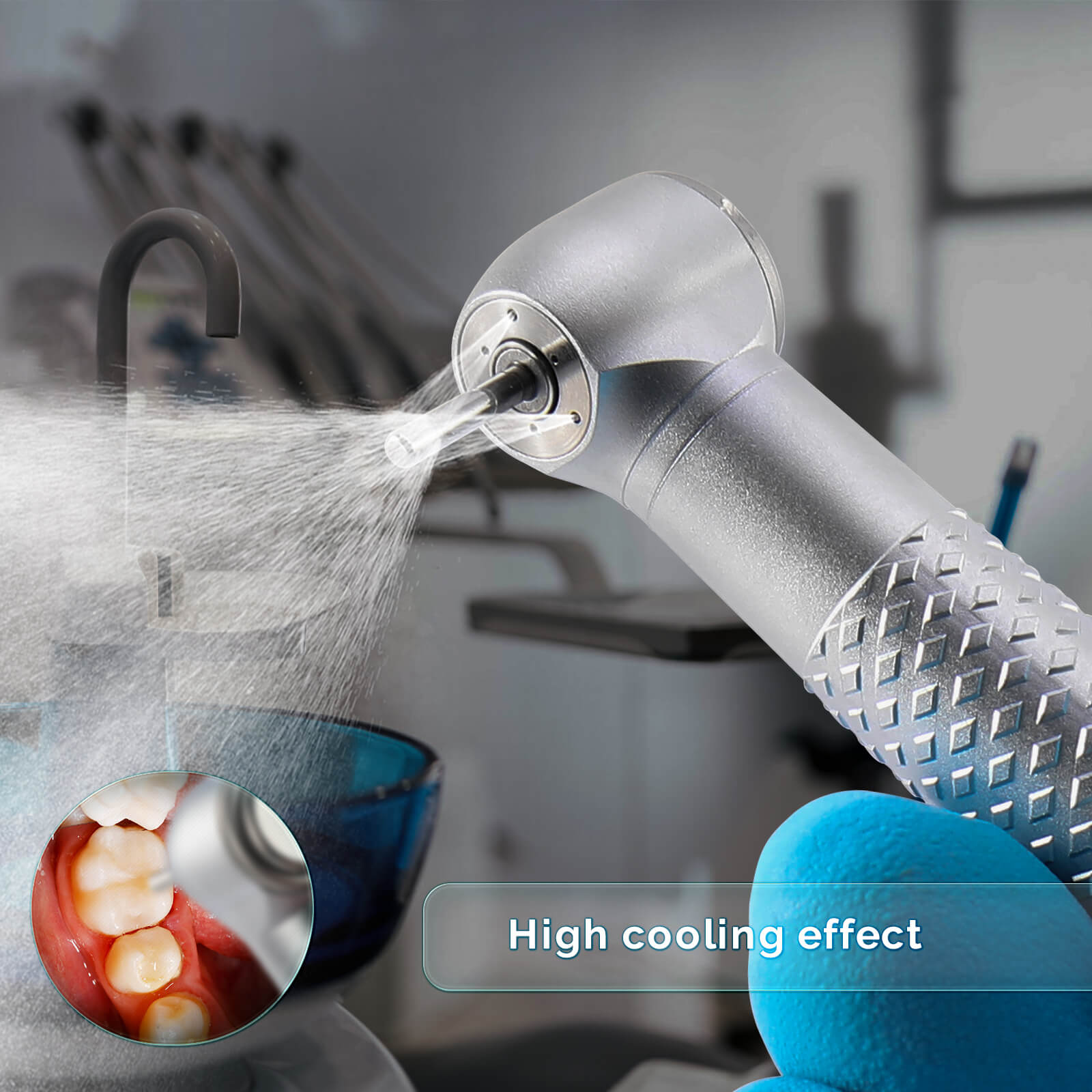 COXO CX207-W High Speed Air Turbine Handpiece with 4 Holes Quick Coupler