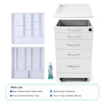 Dental Mobile Cabinet Cart Quartz Countertop and Stainless Steel Four-Drawer - pairaydental.com