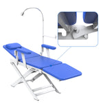 Portable Dental Folding Chair Adjustable With Rechargeable LED Light Blue - pairaydental.com