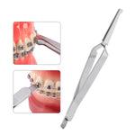14cm Bracket Holder Tweezers Orthodontic Reverse Action Serrated Instruments - pairaydental.com