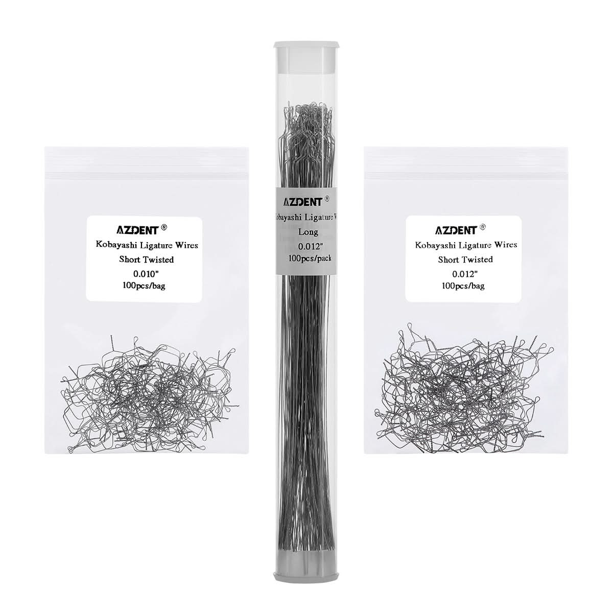 100pcs Orthodontic Kobayashi Ligature Wires Long/Short Sizes 0.010-0.014 - pairaydental.com