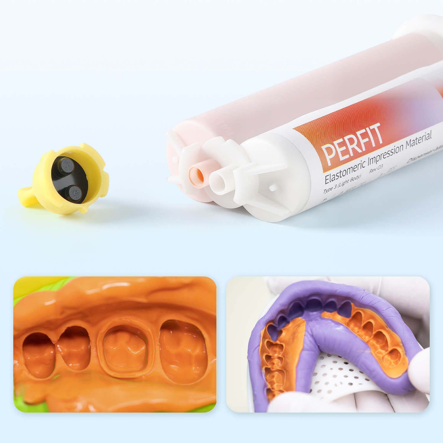 Dental Silicone Impression Material Light Body VPS Fast/Normal Set 50ml*2 - pairaydental.com