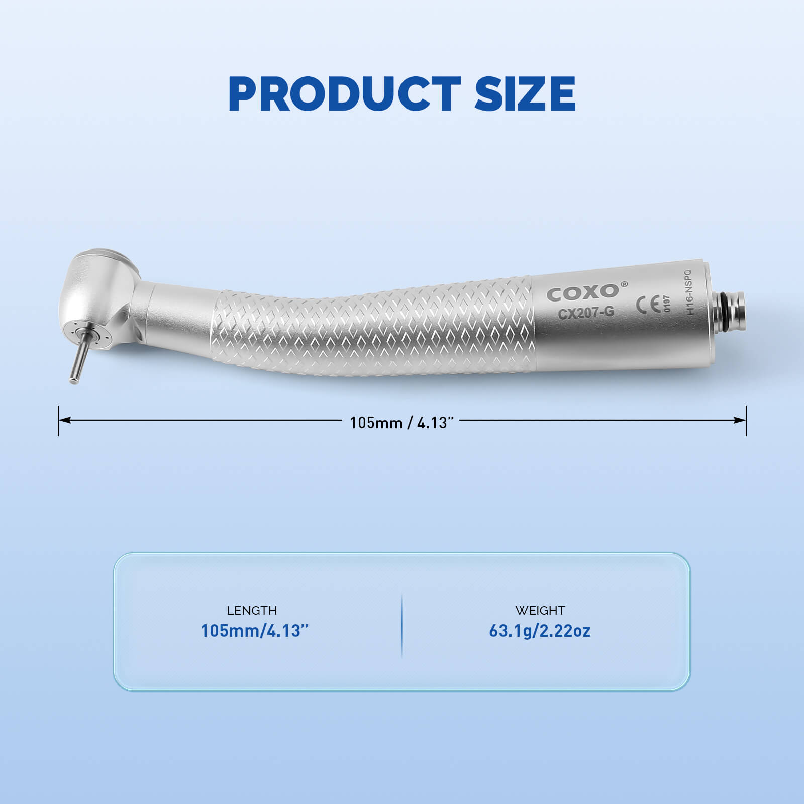 COXO CX207-G High Speed Air Turbine Handpiece Fiber Optic & 6 Holes LED Quick Coupler - pairaydental.com