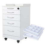 Dental Mobile Cabinet Cart Quartz Countertop and Stainless Steel Four-Drawer - pairaydental.com