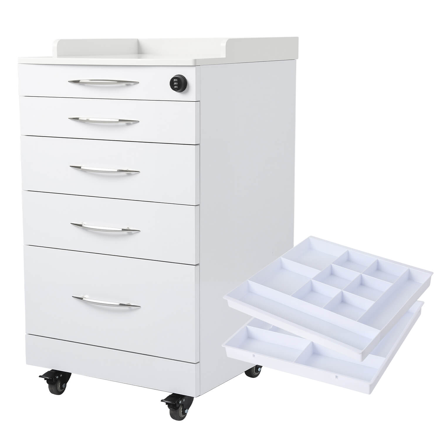 Dental Mobile Cabinet Cart Quartz Countertop and Stainless Steel Four-Drawer - pairaydental.com