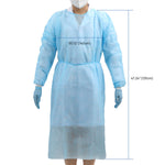 Disposable Isolation Gowns with Knitt Cuffs for Medical Dental Hospital Blue 10pcs/Pack - pairaydental.com