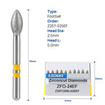 Dental Diamond Burs FG Cutting Zirconia Ceramic Z257-025EF (368-025EF) Round 10pcs/Box - pairaydental.com