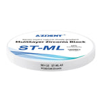Dental ST-ML Multilayer Zirconia Block Super Translucent 98mm Seven Layers Natural Shade Gradient A3 98*10mm - pairaydental.com