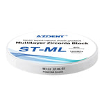 Dental ST-ML Multilayer Zirconia Block Super Translucent 98mm Seven Layers Natural Shade Gradient D2 98*12mm - pairaydental.com