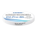Dental D4-Pro-ML Multilayer Zirconia Block 98mm Five Layers Natural Shade Gradient BL3 98*10mm - pairaydental.com