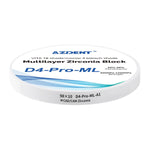 Dental D4-Pro-ML Multilayer Zirconia Block 98mm Five Layers Natural Shade Gradient A1 98*10mm - pairaydental.com