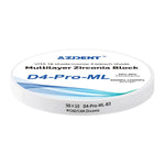 Dental D4-Pro-ML Multilayer Zirconia Block 98mm Five Layers Natural Shade Gradient B3 98*10mm - pairaydental.com
