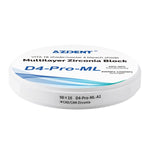 Dental D4-Pro-ML Multilayer Zirconia Block 98mm Five Layers Natural Shade Gradient A1 98*16mm - pairaydental.com
