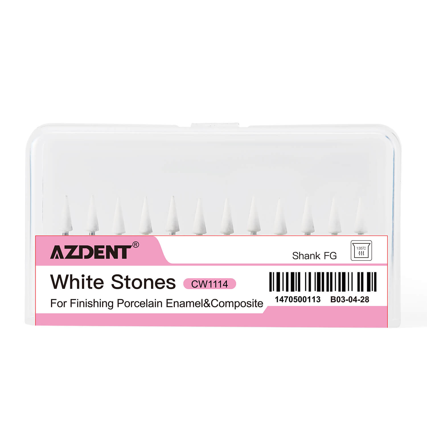 Dental White Stone Polishing FG Burs Cone Shape 12pcs/Box - pairaydental.com