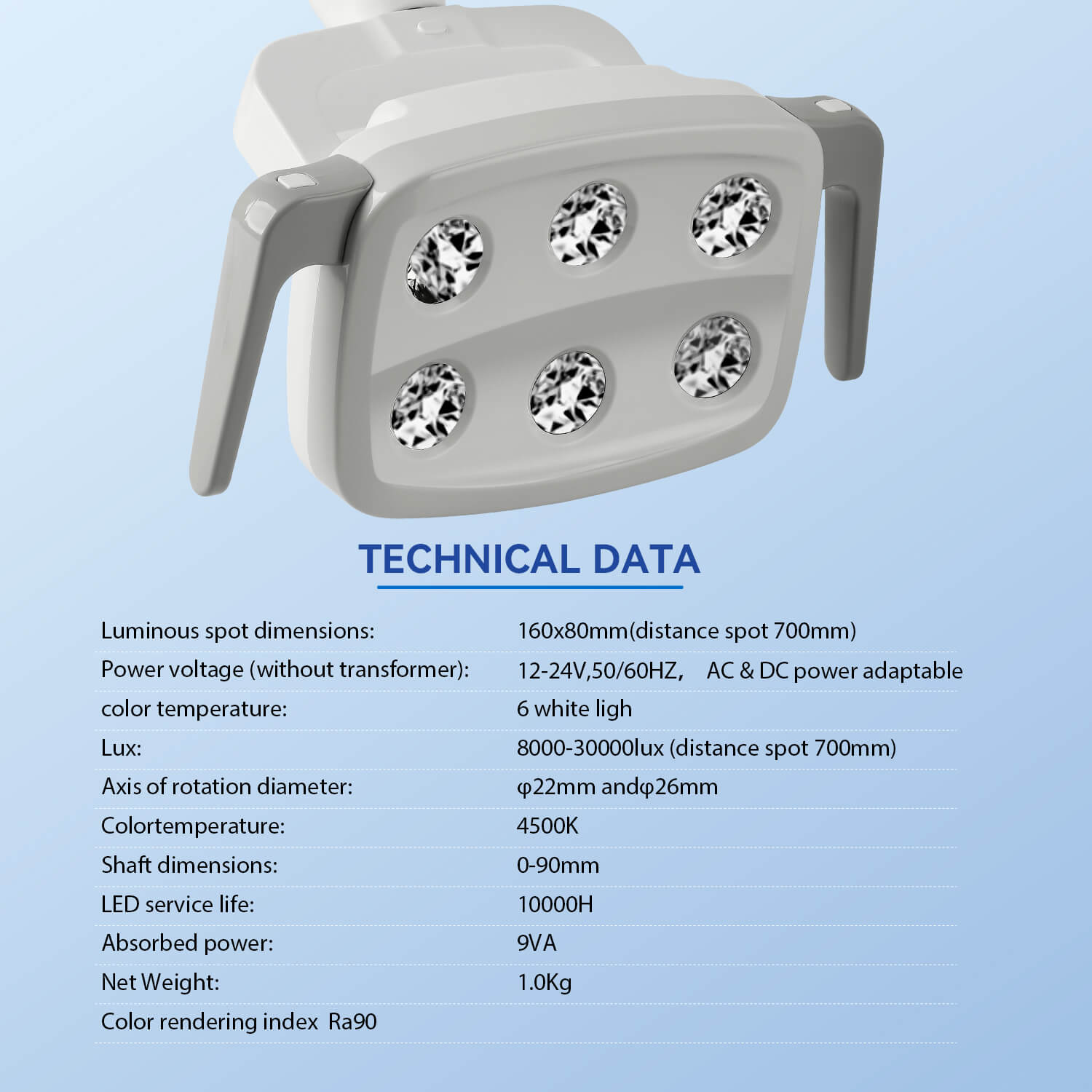 Dental Unit Chair LED Oral Light 9W 6 White Lights - pairaydental.com