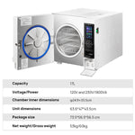 17L Dental Autoclave Steam Sterilizer Class B Table Top LCD Built-in Printer Dry Function - pairaydental.com