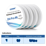 Dental D4-Pro-ML Multilayer Zirconia Block 98mm Five Layers Natural Shade Gradient - pairaydental.com
