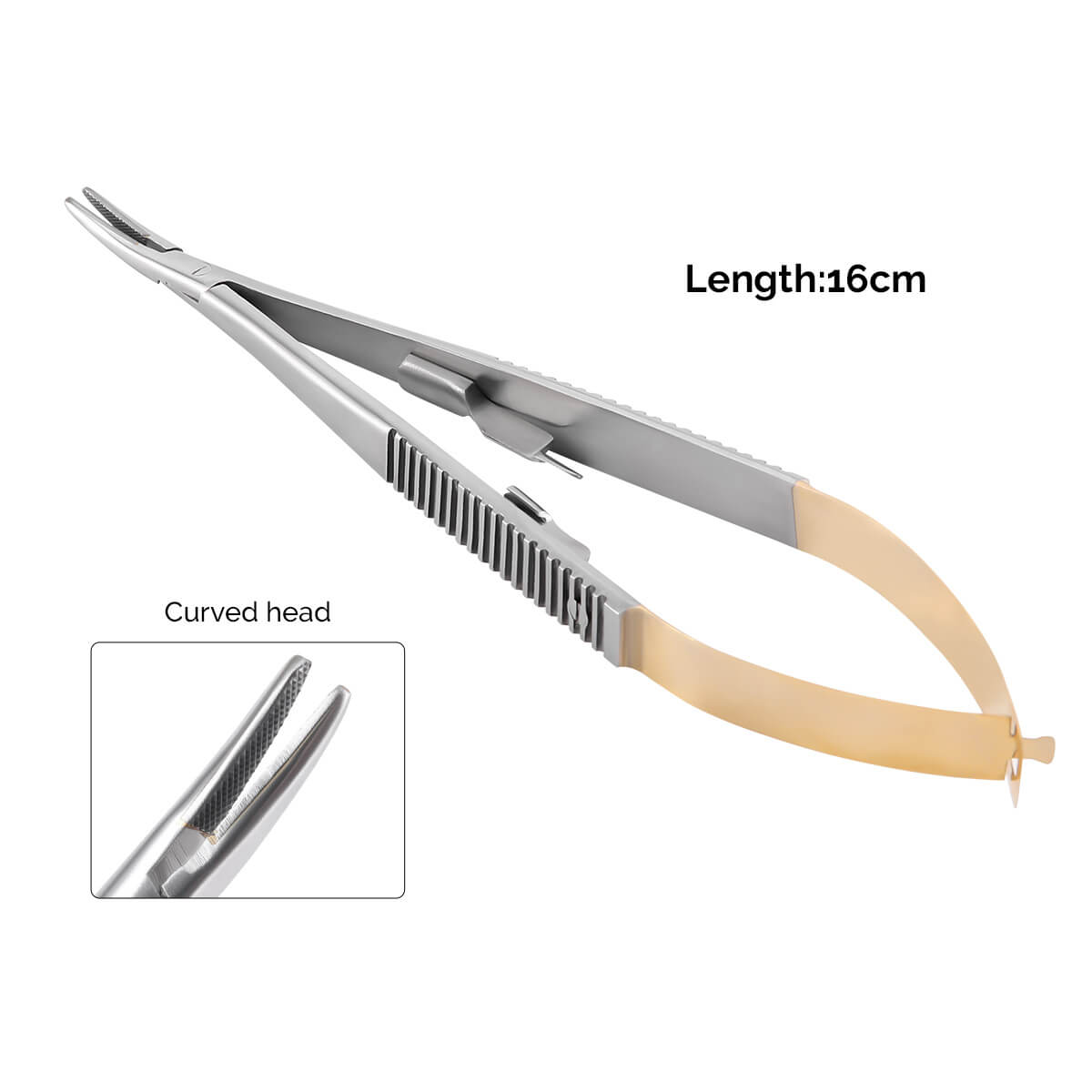 Castroviejo Needle Holder with Lock Straight/Curved Head 14cm/16cm - pairaydental.com