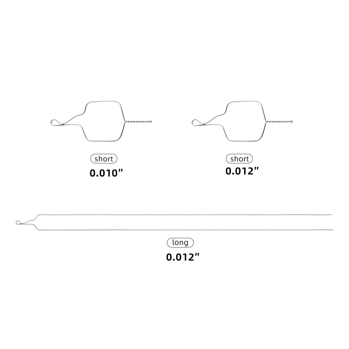 100pcs Orthodontic Kobayashi Ligature Wires Long/Short Sizes 0.010-0.014 - pairaydental.com