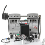 Dental Noiseless Oil-Free Air Compressor 24L/40L Single Pressure Gauge for 1-2 Dental Chair - pairaydental.com
