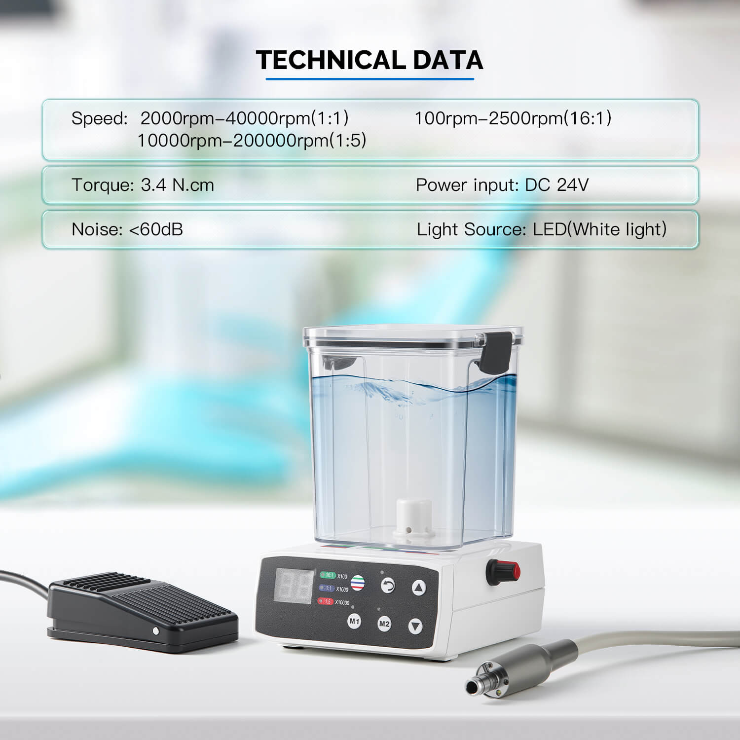 Dental LED Brushless Electric Motor System with Water Tank - pairaydental.com