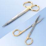 Dental Surgical SuperCut Serrated Scissors Straight/Curved Gold Handle Stainless Steel 13cm(5.11") - pairaydental.com
