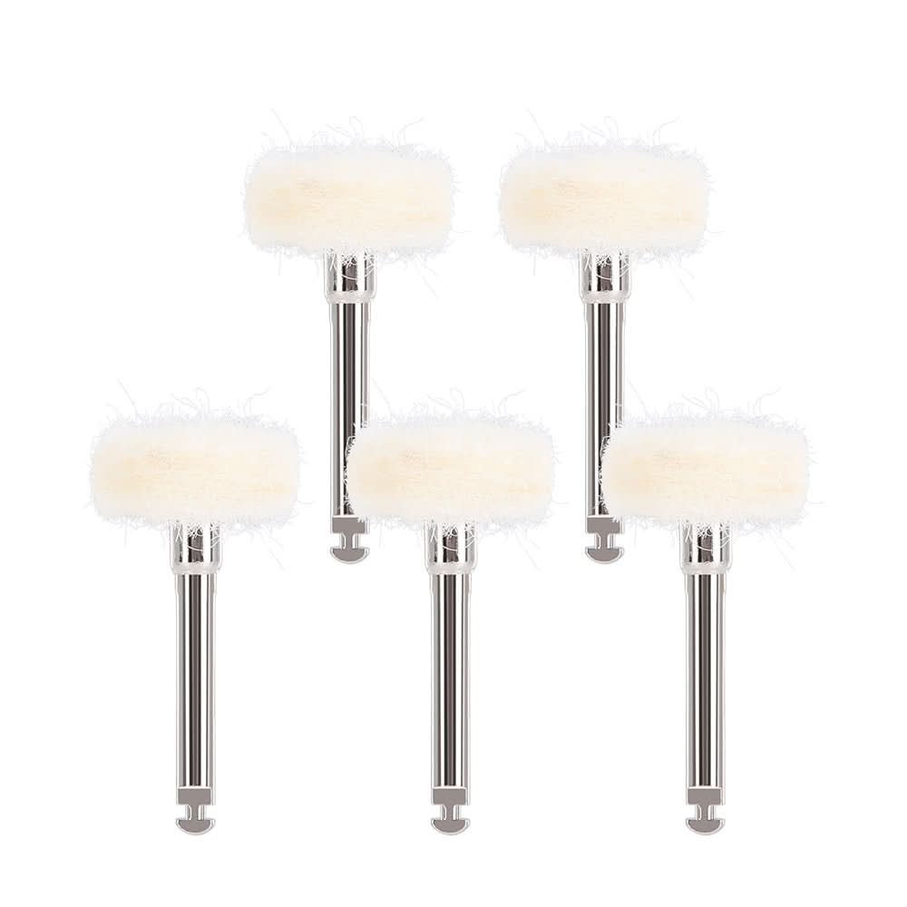 Dental Polishing Brush Wheel White Goat Hair/ Cotton/ Felt 5pcs/Pack - pairaydental.com