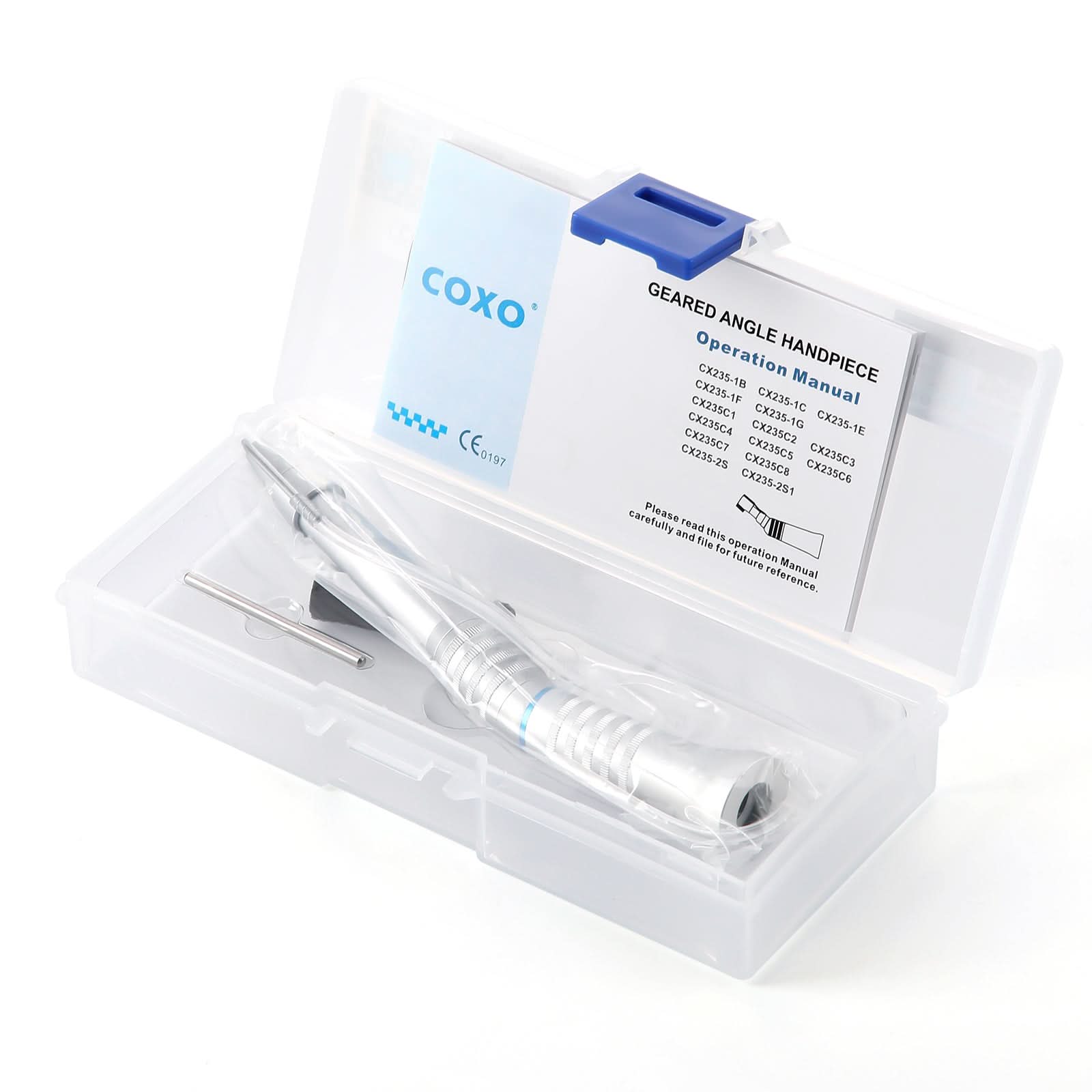 COXO Dental 1:1 Low Speed Handpiece 20° Straight Head External Water Spray - pairaydental.com