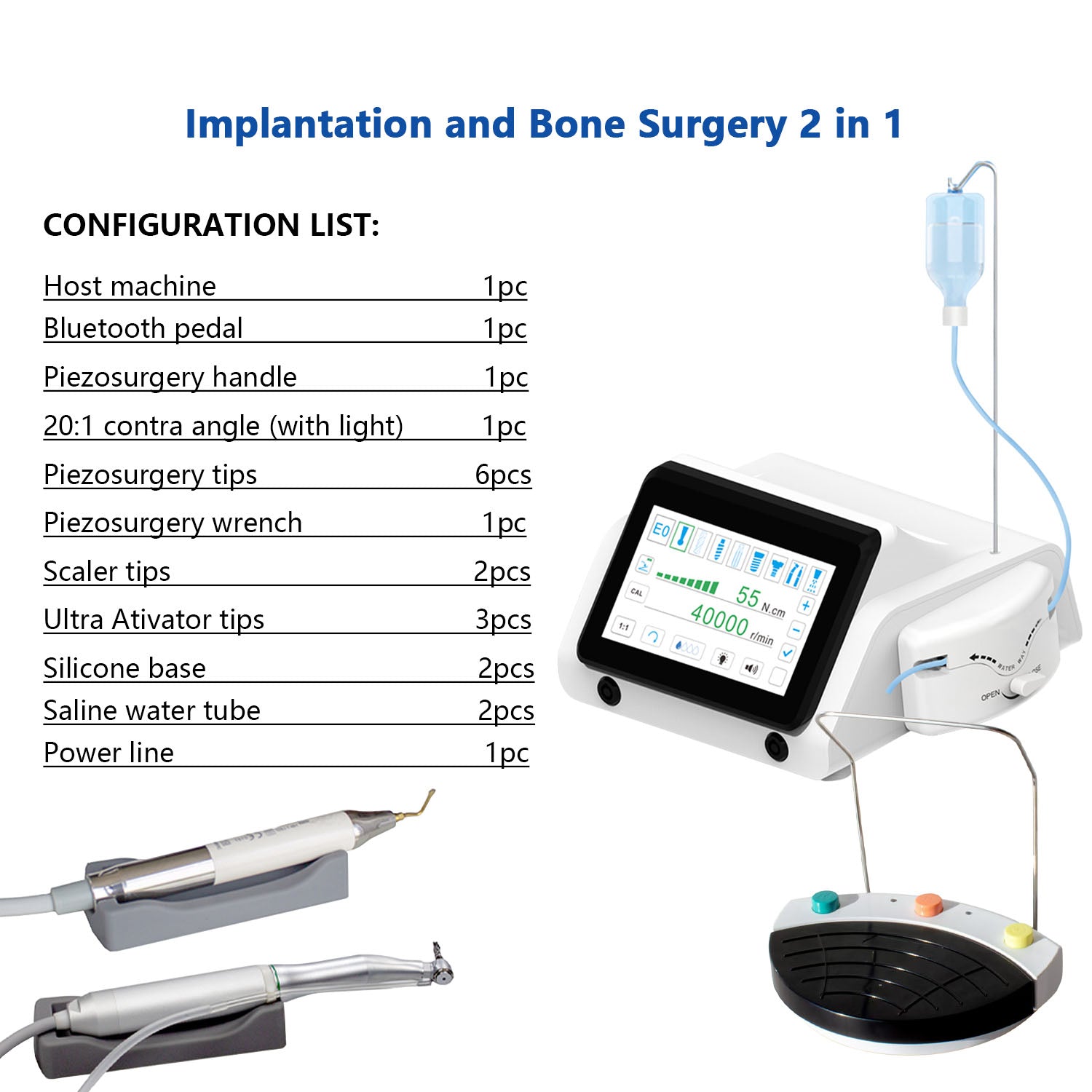 Dental Piezo Motor Surgery & Implant Device 2 IN 1 Bone Cutter Touch - pairaydental.com