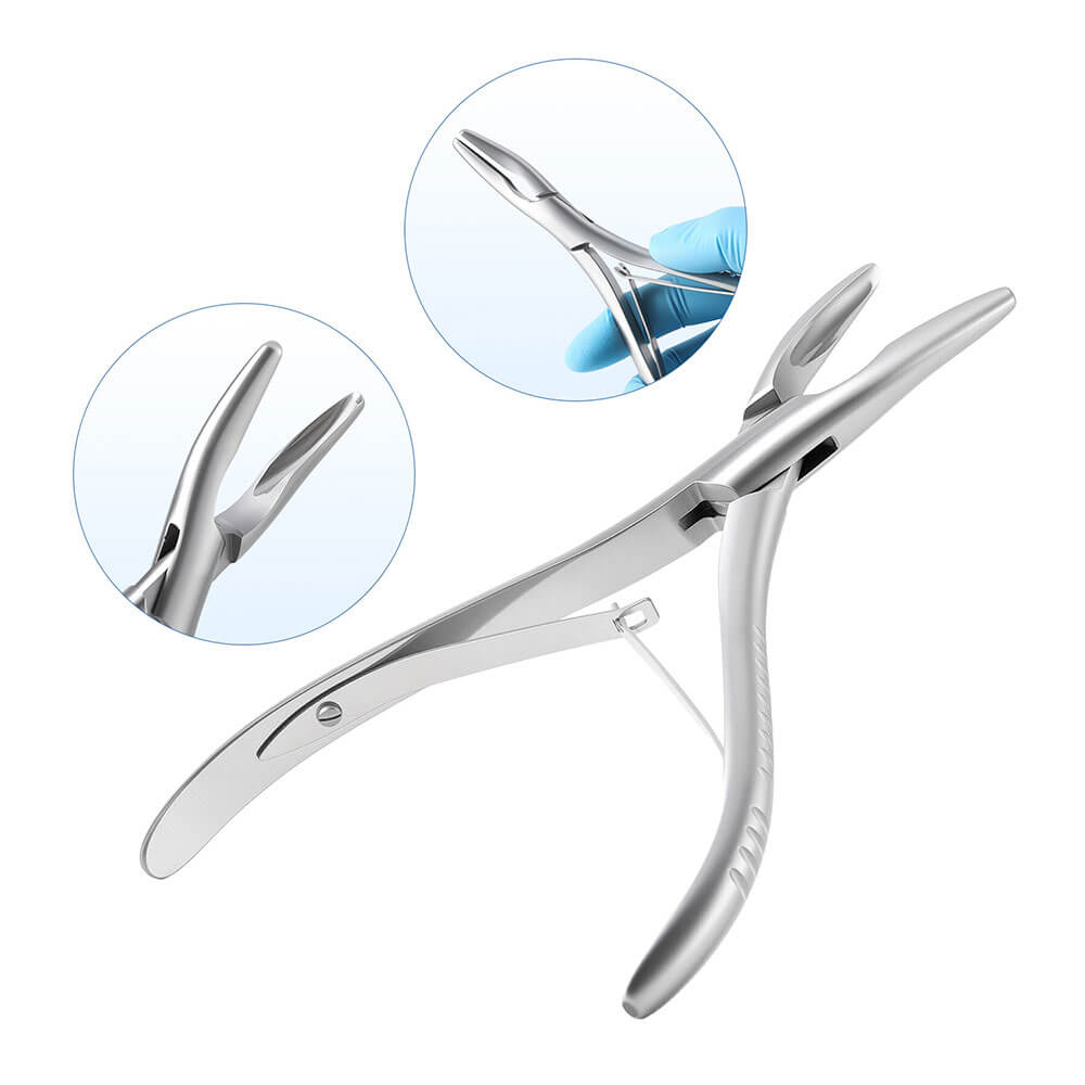 Dental Bone Rongeur Forceps Curved Stainless Steel 16cm (6.3") - pairaydental.com