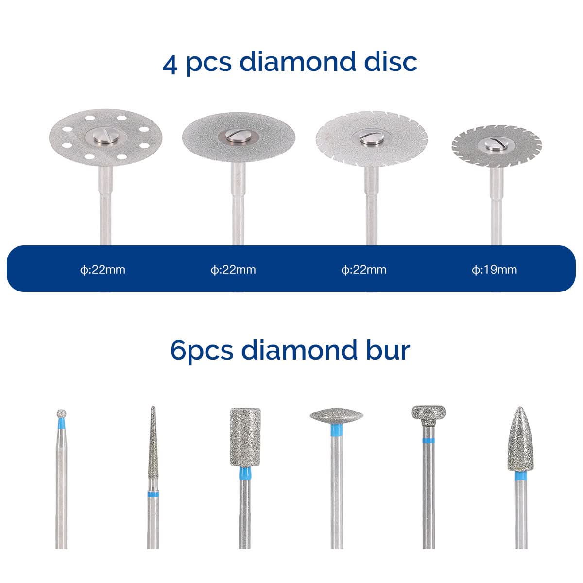 Dental Lab Polishing Kit HP Shank for Composite Ceramic 51pcs/Box - pairaydental.com