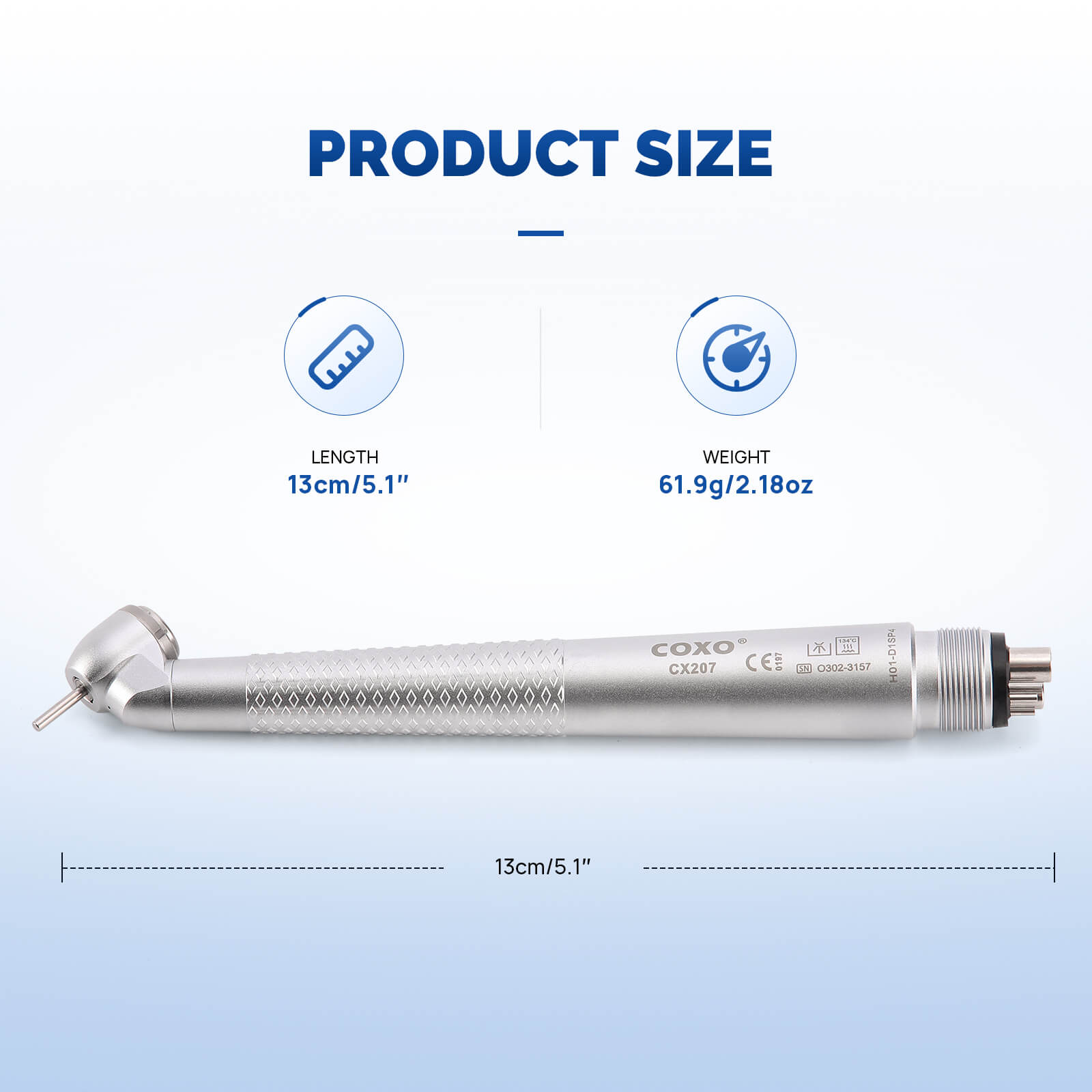 COXO CX207 45° High Speed Air Turbine Handpiece 4 Holes #H01-D1SP4 - pairaydental.com