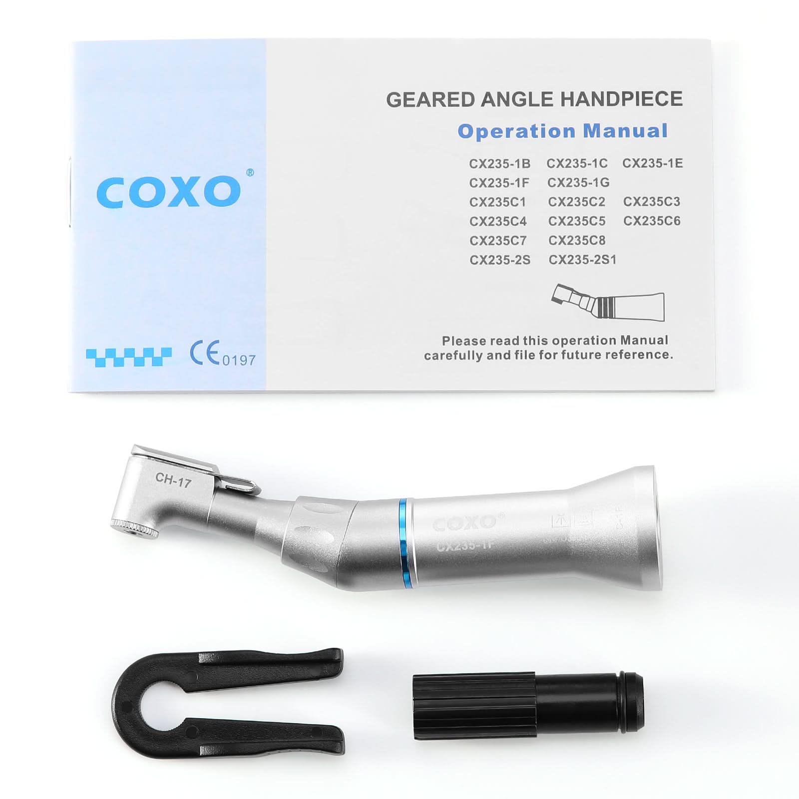COXO 1:1 Dental Low Speed Handpiece External Contra Angle #C-1F - pairaydental.com