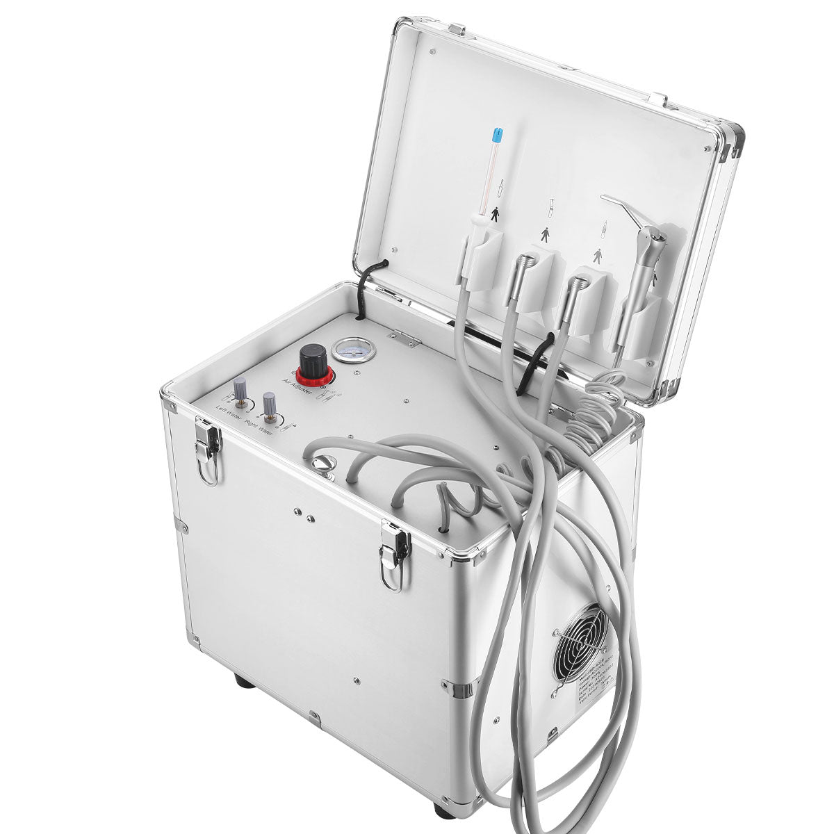 Dental Portable Turbine Mobile Delivery Unit Three Way Syringe Suction System with Air Compressor 4 Hole - pairaydental.com