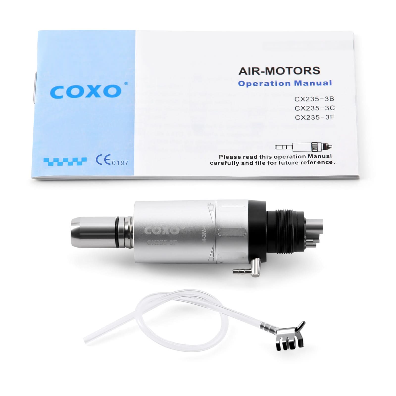 COXO 1:1 External Dental Low Speed Handpiece Air Motor 4 Holes #M-3M4 - pairaydental.com