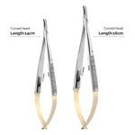Castroviejo Needle Holder with Lock Straight/Curved Head 14cm/16cm - pairaydental.com