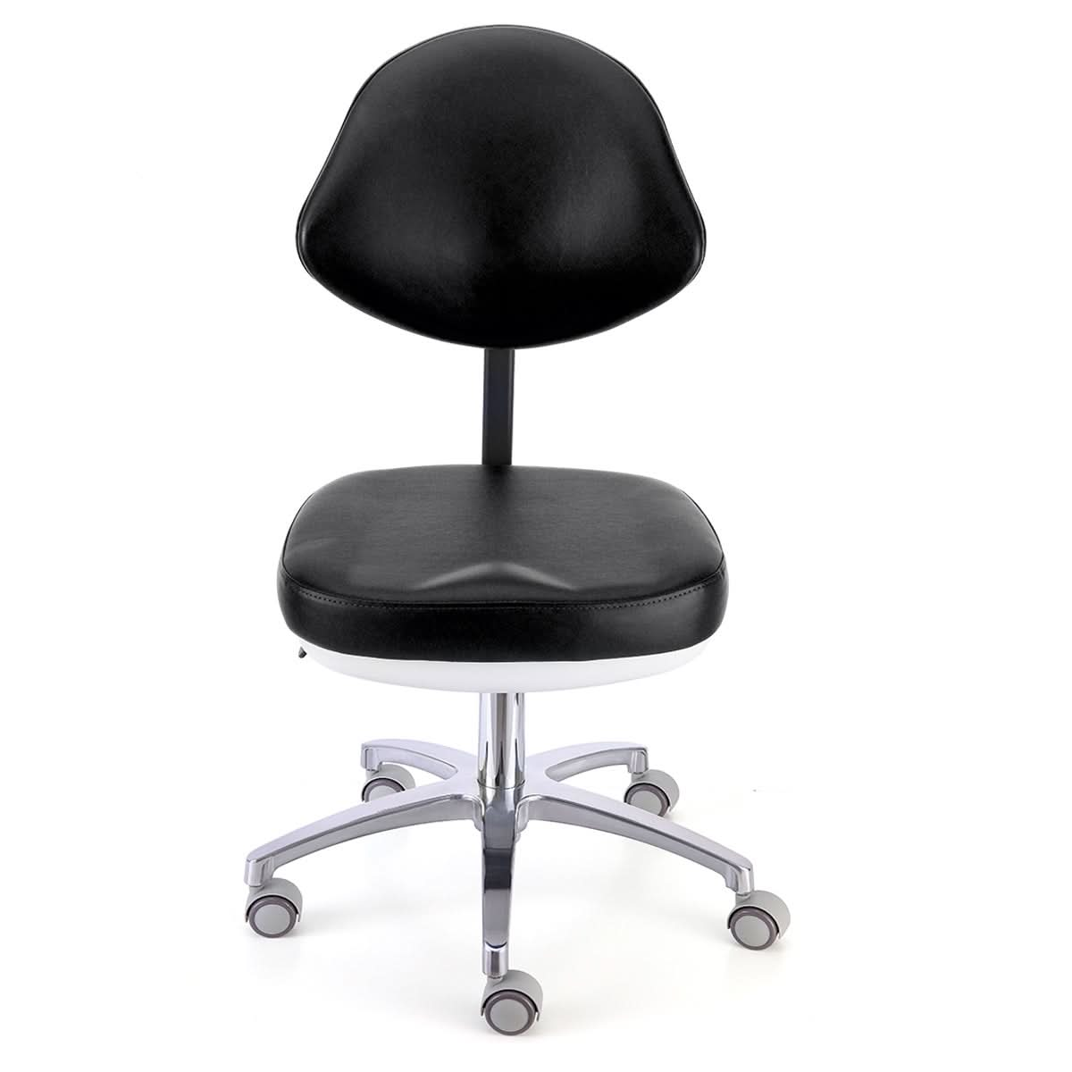 Dental Doctor Stool Adjustable Height Hydraulic Stool 360-Degree Rotated Black - pairaydental.com