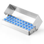 Dental Burs Holder Block Stainless Steel Disinfection Box 30 Holes
