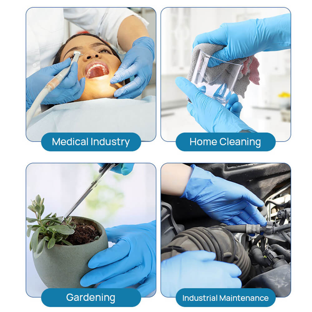 Disposable Nitrile Exam Gloves 4 Mil Powder & Latex Free Blue S/M/L/XL 100pcs/Box  - pairaydental.com