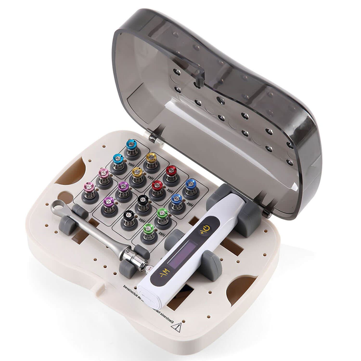 Dental Implant Colorful Electronic Torque Universal Tools Kit 16pcs Drivers With Wrench 10-50Ncm - pairaydental.com