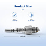Dental Titanium High Speed Handpiece Mini/Standard Head LED Fiber Optic 4-Water Spray & 4/6 Holes Quick Coupler - pairaydental.com