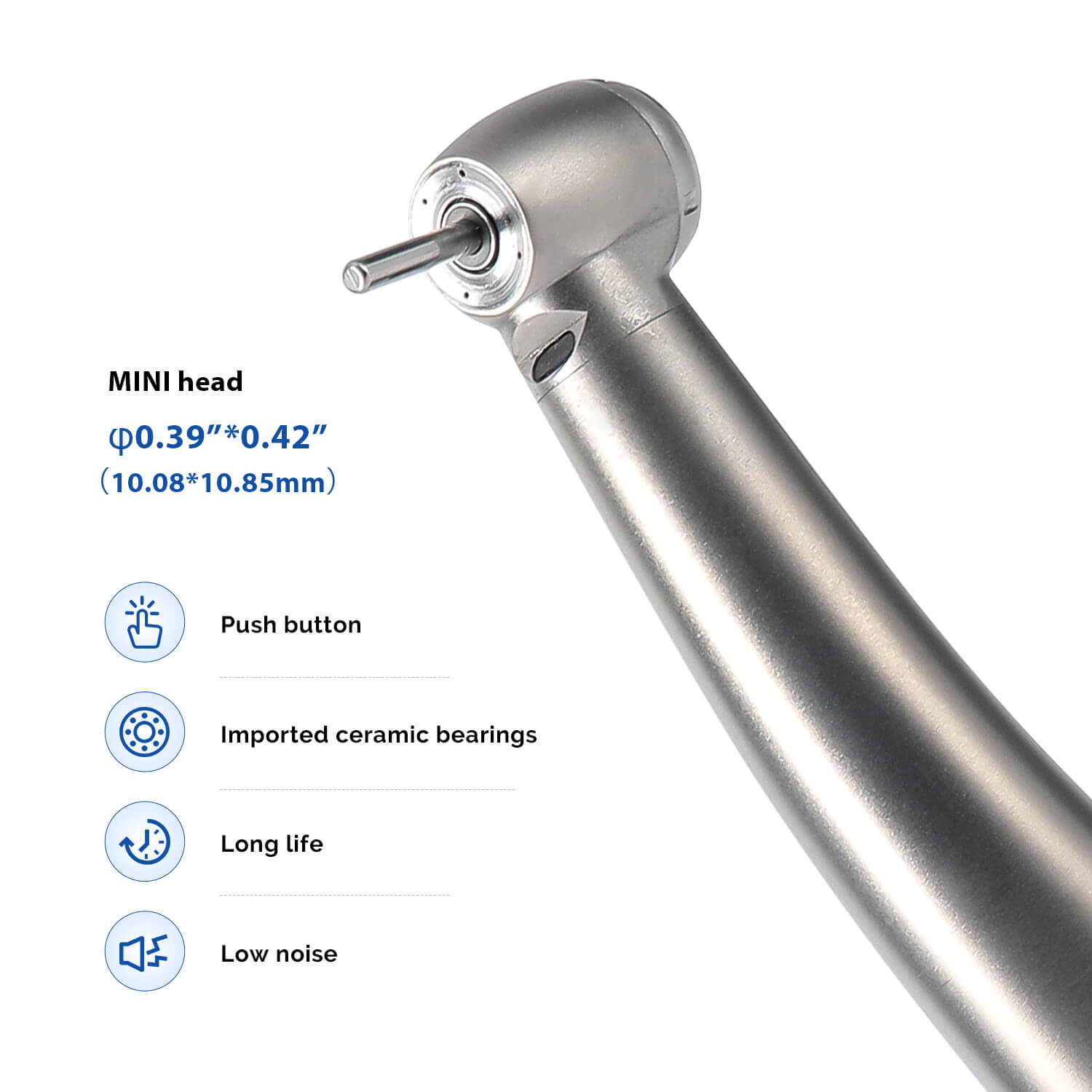 Dental Titanium High Speed Handpiece Mini/Standard Head LED Fiber Optic 4-Water Spray & 4/6 Holes Quick Coupler - pairaydental.com