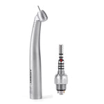 LED Fiber Optic 45° High Speed Handpiece Titanium Four Water Spray Push Button & 4/6 Holes Quick Coupler - pairaydental.com