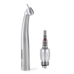 LED Fiber Optic 45° High Speed Handpiece Titanium Four Water Spray Push Button & 4/6 Holes Quick Coupler - pairaydental.com
