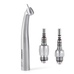 LED Fiber Optic 45° High Speed Handpiece Titanium Four Water Spray Push Button & 4/6 Holes Quick Coupler - pairaydental.com