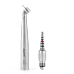 LED Fiber Optic 45° High Speed Handpiece Titanium Mini Head Four Water Spray Push Button & 4/6 Holes Quick Coupler- pairaydental.com