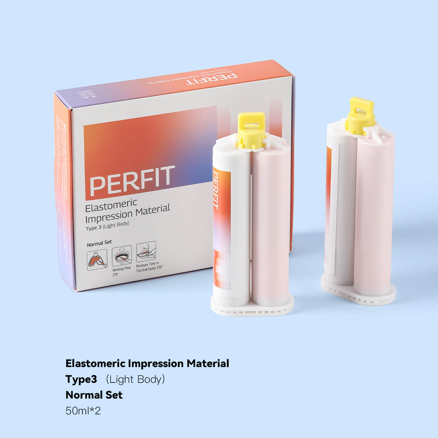 Dental Silicone Impression Material Light Body VPS Fast/Normal Set 50ml*2 - pairaydental.com
