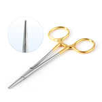 Dental Surgical Hemostatic Clamp Curved/Straight Gold Handle Stainless Steel 12.5cm (4.9") - pairaydental.com